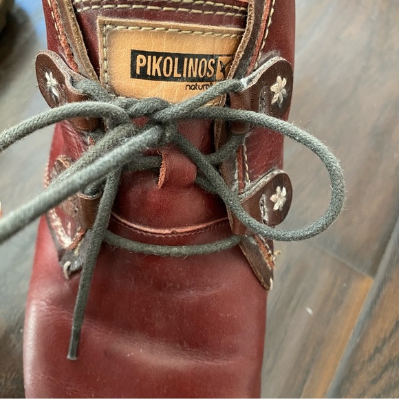 Pikolinos Women's Red Lace up Leather Upper Ankle Boots Size 41 is 10.5 or 11 - Picture 6 of 12